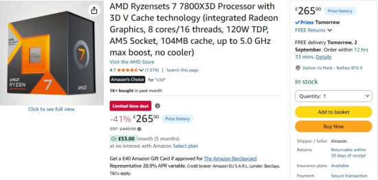 等等党终于赢了! 7800X3D跌至历史最低
